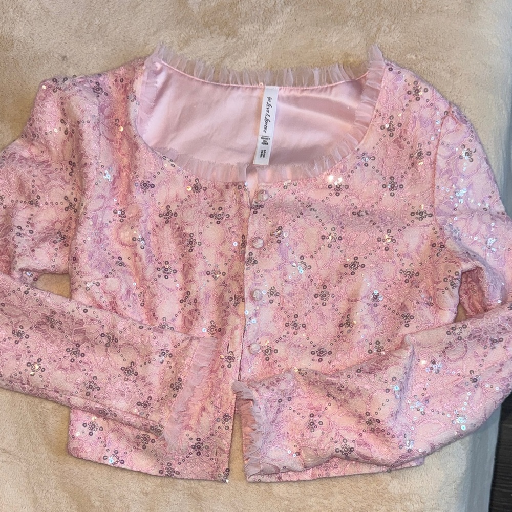 FOR LOVE & LEMONS Isabeau Cardigan, Small - Picture 3 of 5
